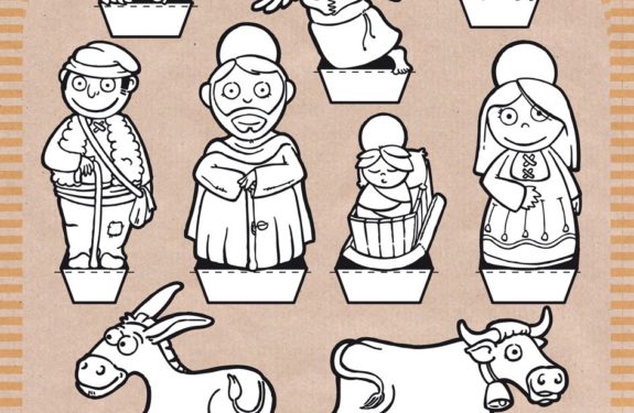 Recortables Navidad: Reyes Magos y pesebre | Dibujos para cortar y colorear