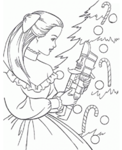 dibujo para colorear de Barbie Navidad