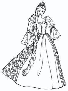 dibujo para colorear barbie princesa