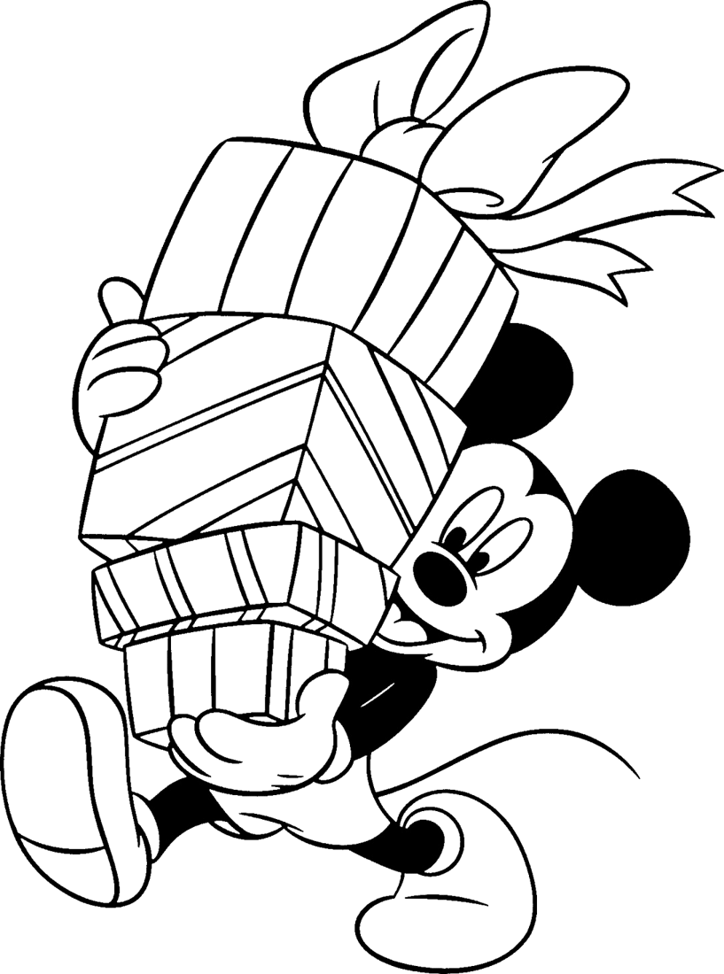 Colorea Disney por Navidad | Micky Mouse | Dibujos para cortar y colorear