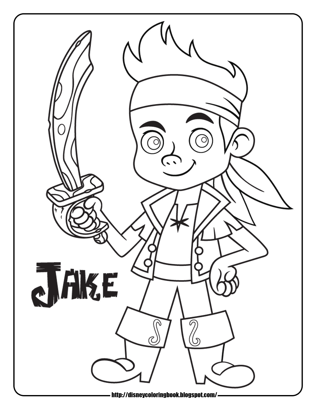 Dibujos para colorear Disney Junior | Jake y los Piratas (I) | Dibujos para  cortar y colorear