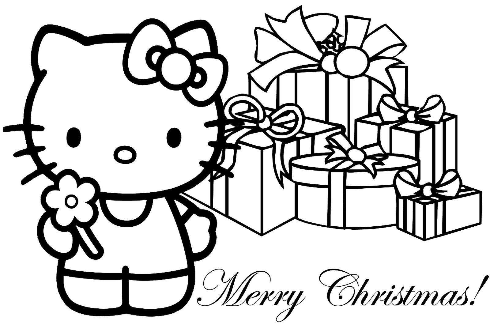 Dibujos para colorear Hello Kitty Navidad (I) | Dibujos para cortar y  colorear