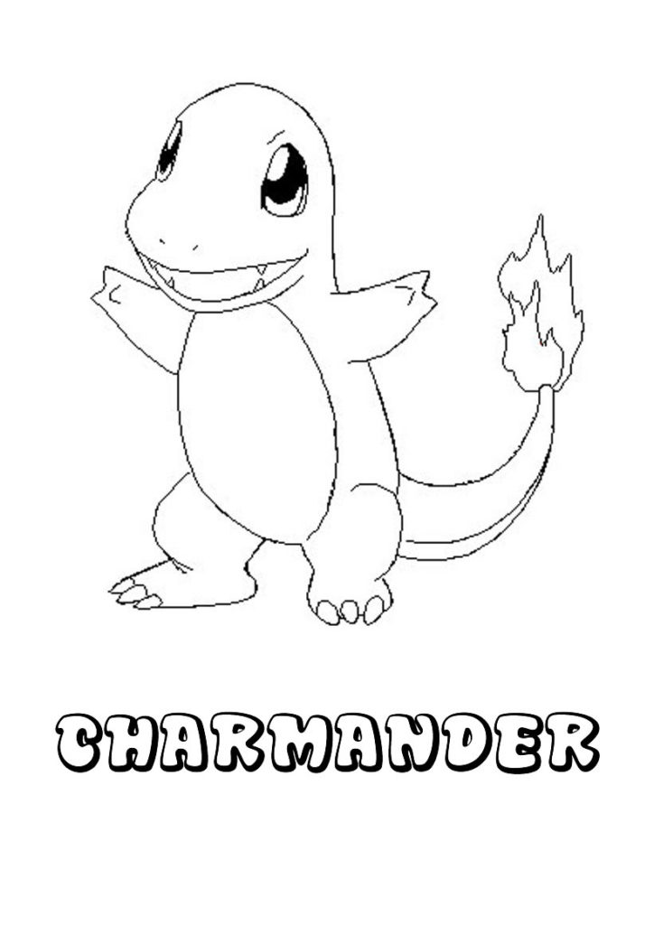 Dibujos para colorear de Pokémon | Charmander | Dibujos para cortar y