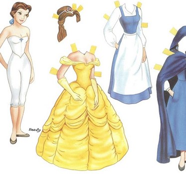 Recortables de dibujos Disney | Bella | Dibujos para cortar y colorear