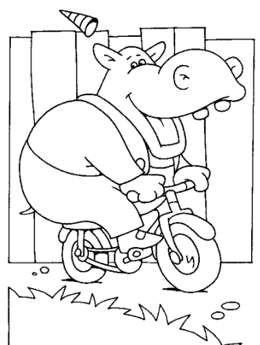 dibujo para colorear hipopotamo