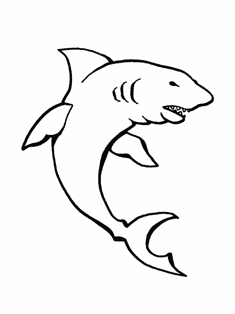 Colorear animales marinos | Tiburón | Dibujos para cortar y colorear