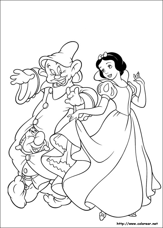 Dibujos para colorear Disney | Blancanieves y los siete enanitos | Dibujos  para cortar y colorear
