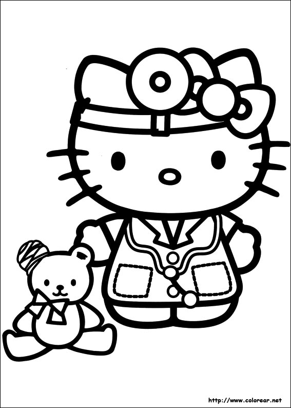 Dibujos para colorear Hello Kitty y sus amigos | Dibujos para cortar y  colorear