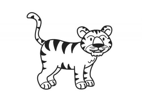 Colorear Animales Del Zoológico Tigre Dibujos Para Cortar Y Colorear