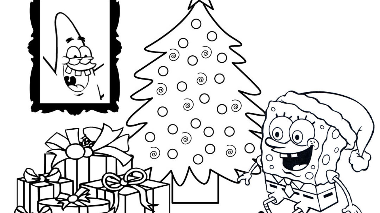 Dibujos Para Colorear De Bob Esponja En Navidad Dibujos Para