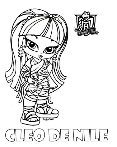 Dibujos para colorear de Monster High de bebés | Cleo de Nile | Dibujos para  cortar y colorear