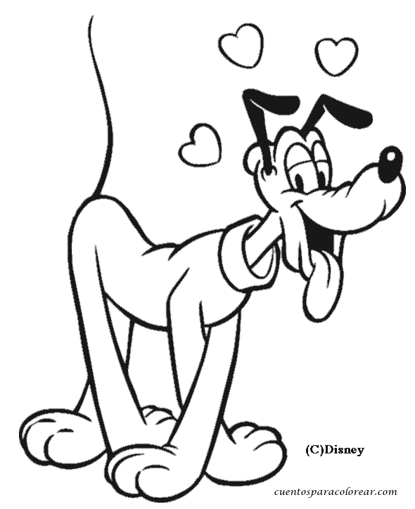 Dibujos Para Colorear Disney Pluto Dibujos Para Cortar Y Colorear
