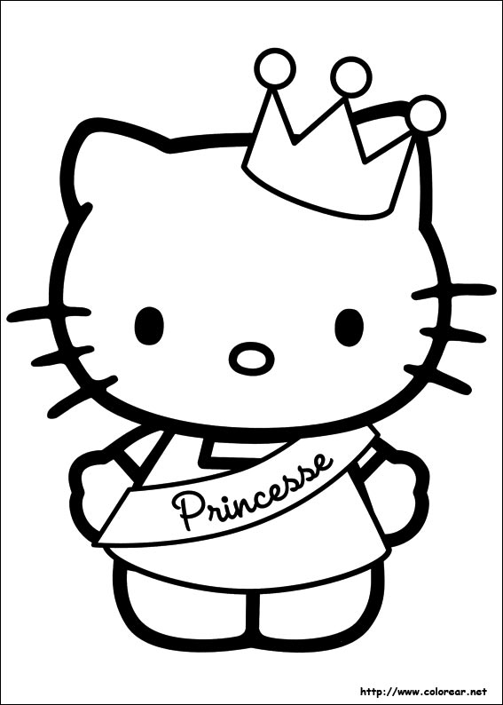  Dibujos para colorear Hello Kitty princesa