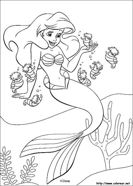 Dibujos para colorear Disney | Ariel, la Sirenita II | Dibujos para cortar  y colorear