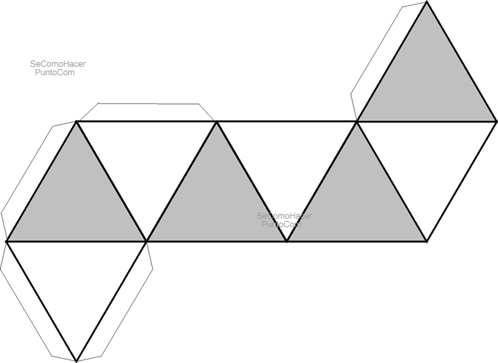 Recortable triángulo piramidal | Dibujos para cortar y colorear
