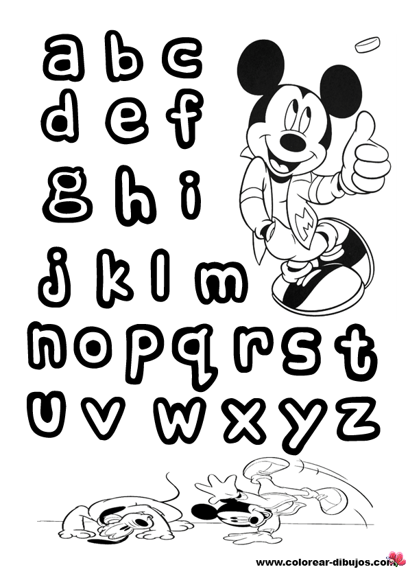 dibujos para colorear letras disney