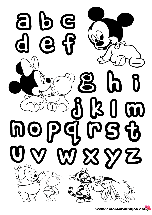 Dibujos para colorear letras Disney | ¡Todo el abecedario! | Dibujos para  cortar y colorear