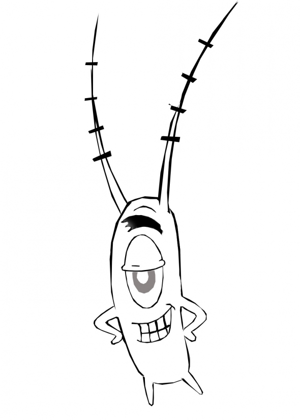 Dibujos para colorear a Bob Esponja y sus amigos/ Plankton