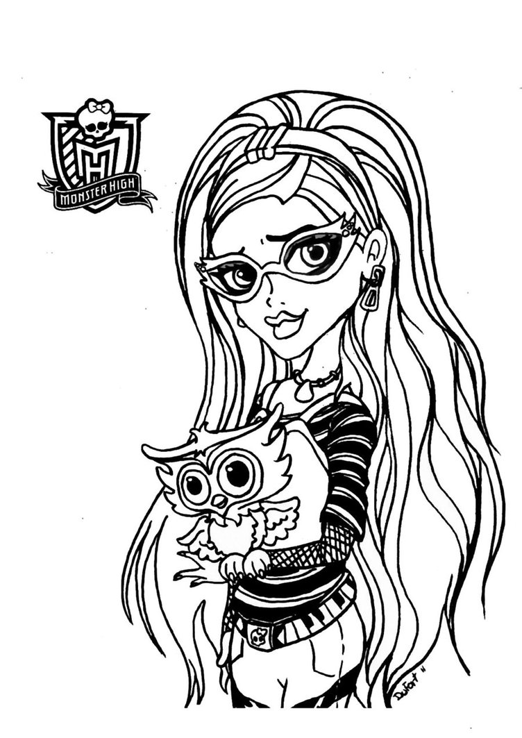 Dibujos para colorear de Monster High | Ghoulia Yelps y su buho