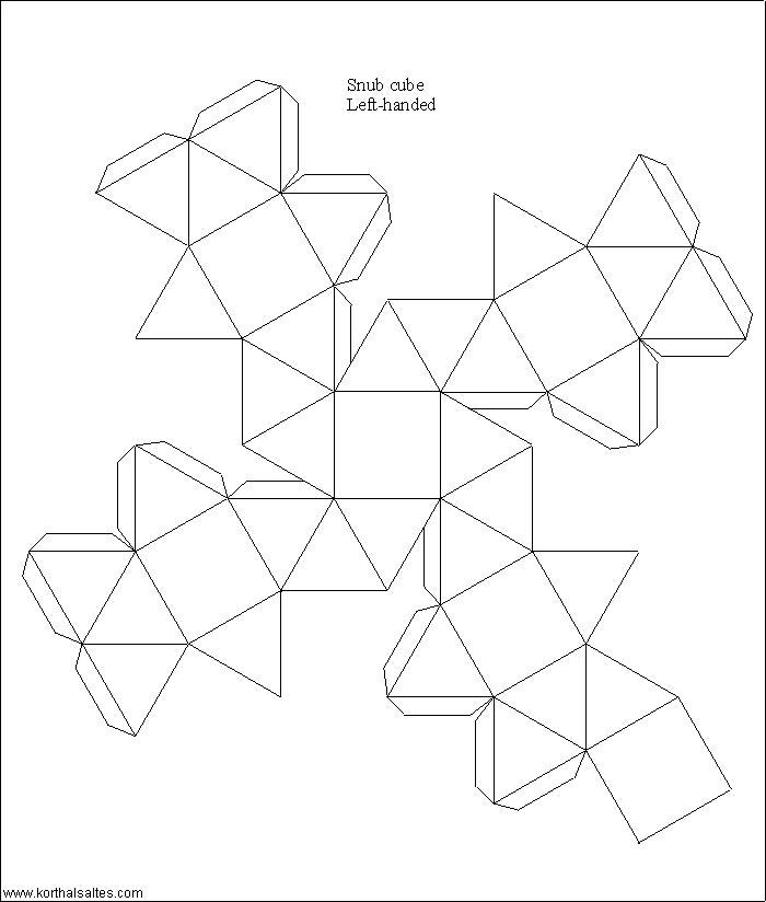Recortables de figuras geométricas | Cubo romo | Dibujos para cortar y  colorear