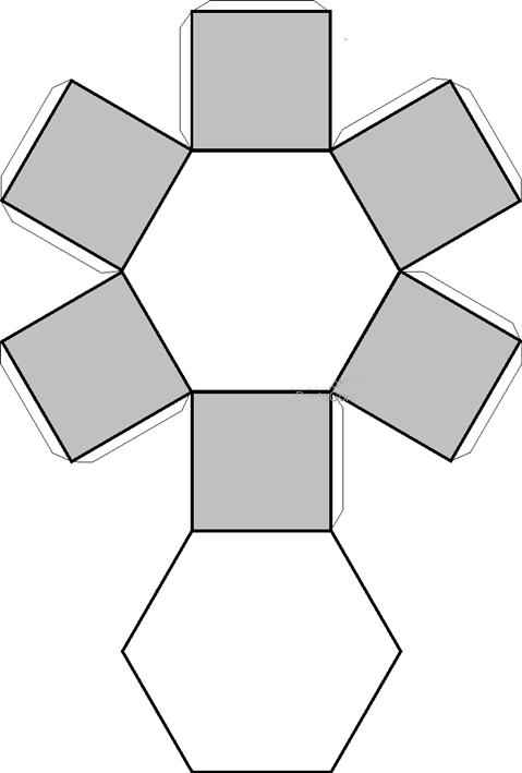 Recortables de figuras geométricas| Prisma hexagonal