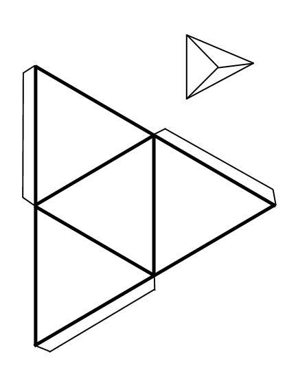 Recortables de figuras geométricas tetraedro