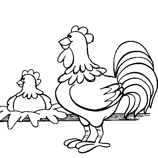 Dibujos para colorear animales | gallo y gallina | Dibujos para cortar y  colorear
