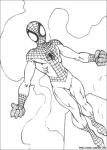 Dibujos para colorear de Spiderman en la ciudad | Dibujos para cortar y