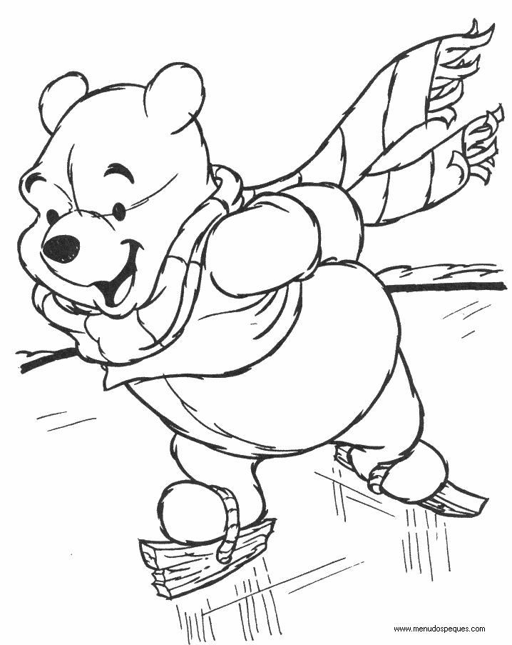 Dibujos para colorear Disney Junior | Winnie Pooh patinando