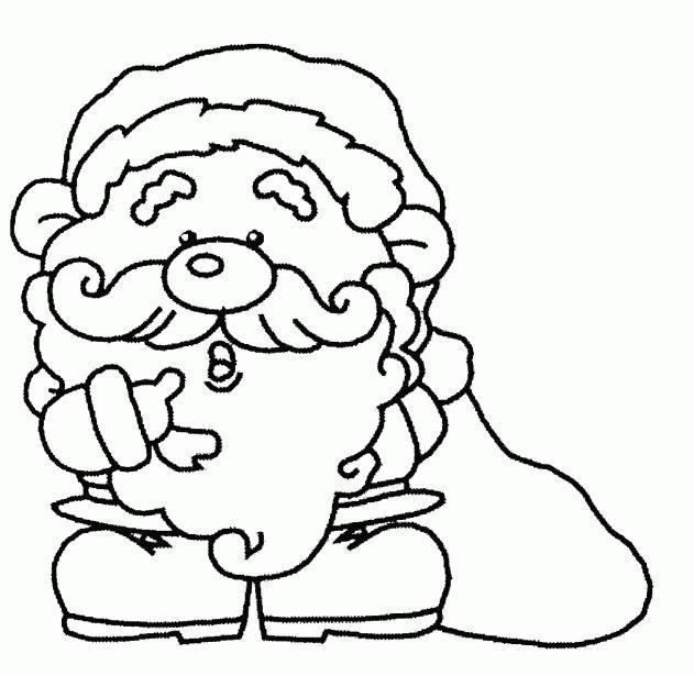 Dibujos para colorear Papá Noel con bolsa de regalos
