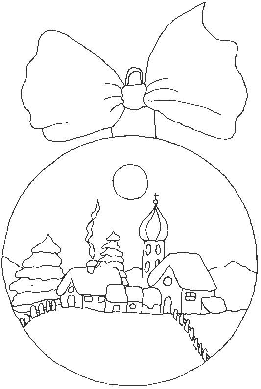 Dibujos para colorear | Bola de Navidad | Dibujos para cortar y colorear