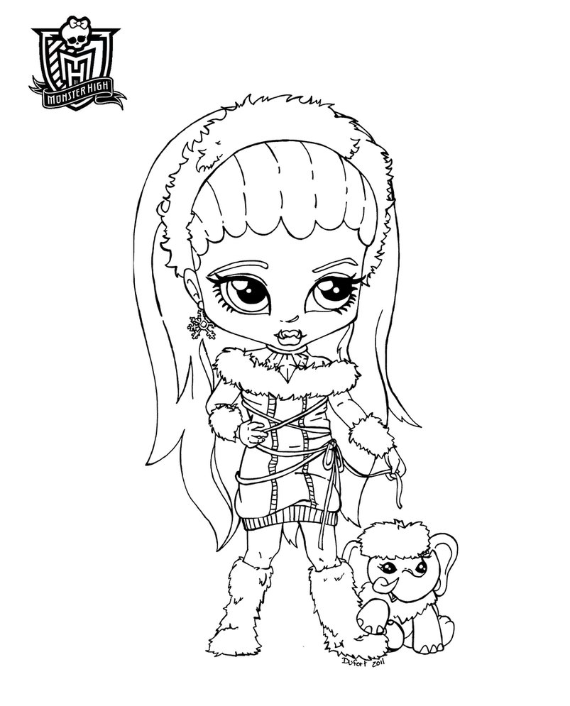 Dibujos para colorear de Monster High | Abbey Bominable y su mascota
