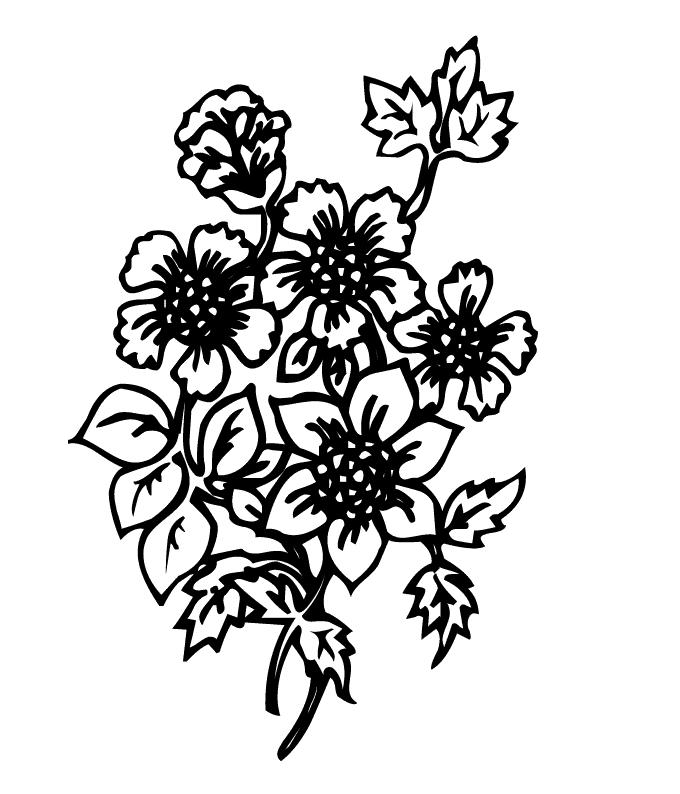 Dibujos para pintar flores | Adorno floral