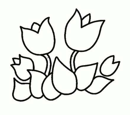 Dibujos para pintar flores | Tulipanes | Dibujos para cortar y colorear
