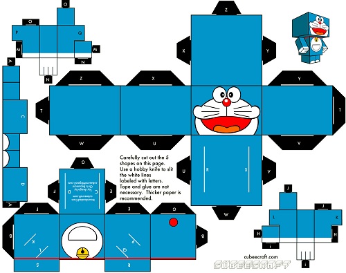 Recortables de cajas | robot de Doraemon