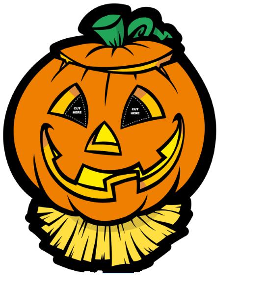 Recortables de dibujos de Halloween | Máscara de calabaza