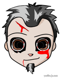 Recortables de dibujos de Halloween | Máscara de niño zombi
