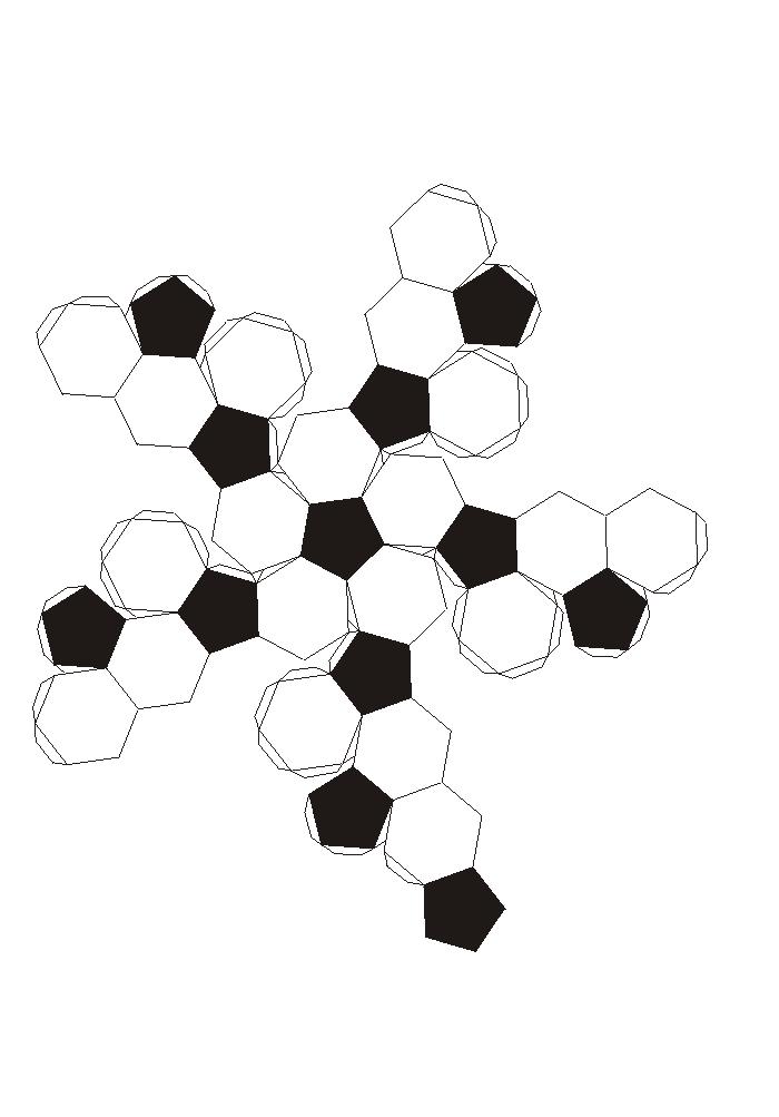 Recortables de figuras geométricas| Icosaedro truncado