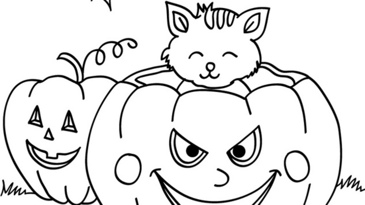 Dibujos para colorear Halloween | Calabazas y murciélagos | Dibujos para  cortar y colorear