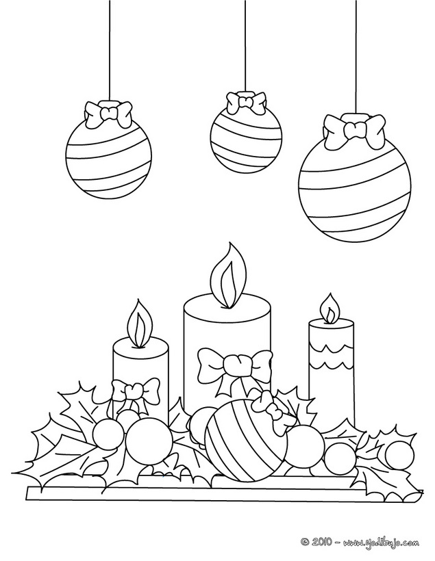 Dibujos para colorear adornos de Navidad | Dibujos para cortar y colorear